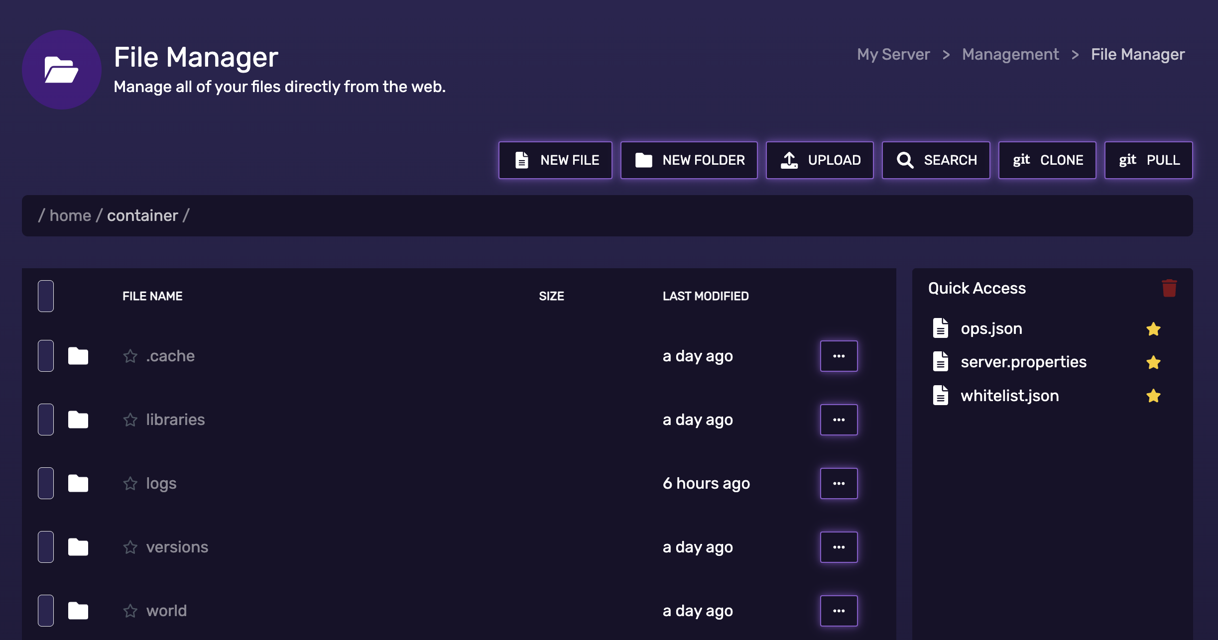 Game Server Control Panel Features - Blazing-fast File Control